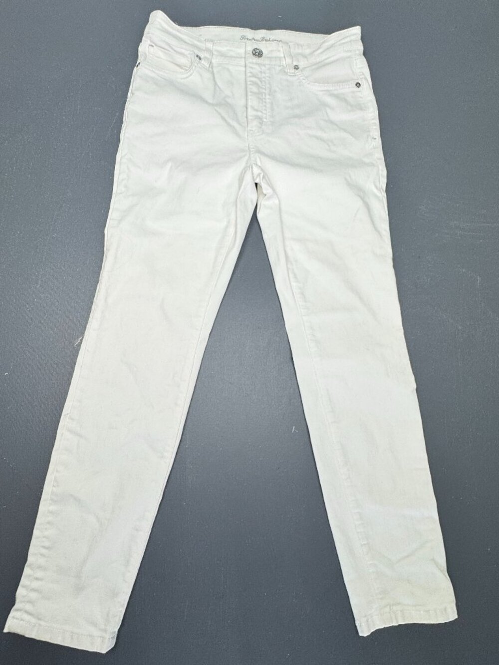 Tommy Bahama Ella Twill Womens Size 30 White High Rise Ankle Stretch Jeans 30x26